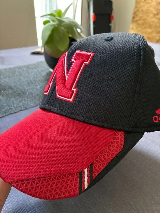 adidas Black and Red Baseball Cap with Embroidered N Logo - Picture 7 of 7